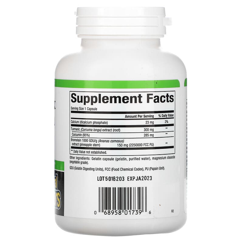 Natural Factors, Turmeric & Bromelain, 450 mg, 180 Capsules 68958017396