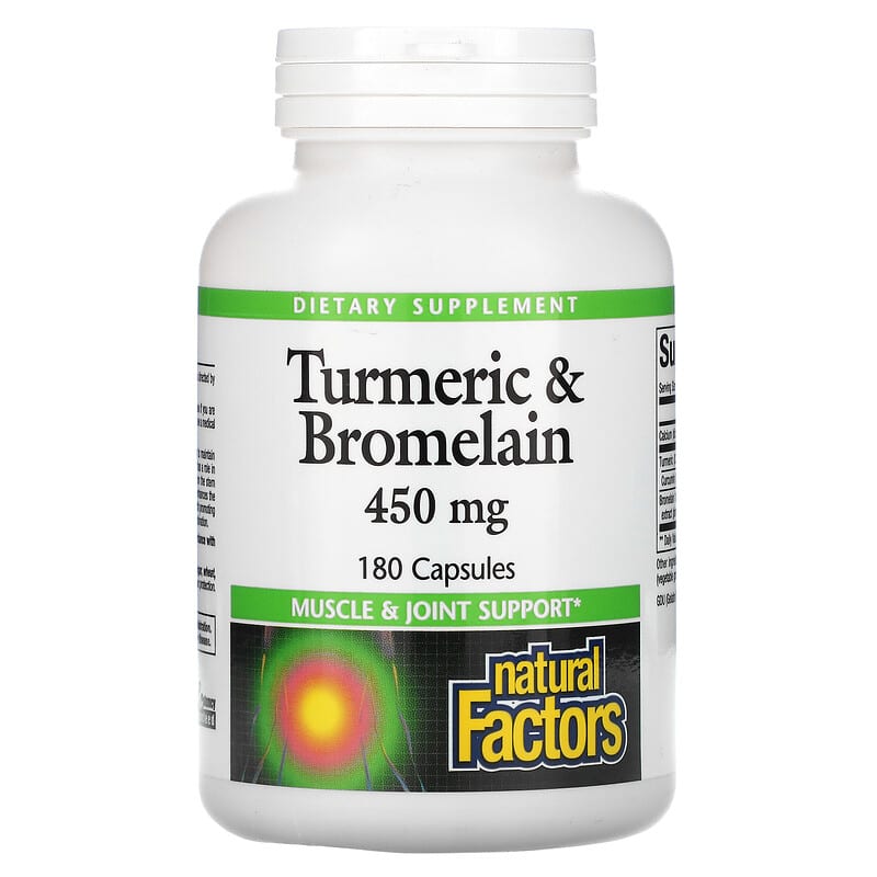 Natural Factors Turmeric & Bromelain 450 mg 180 Capsules 68958017396