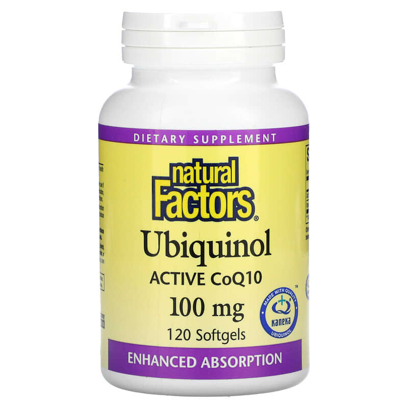 Natural Factors Ubiquinol Active CoQ10 100 mg 120 Softgels 68958207285