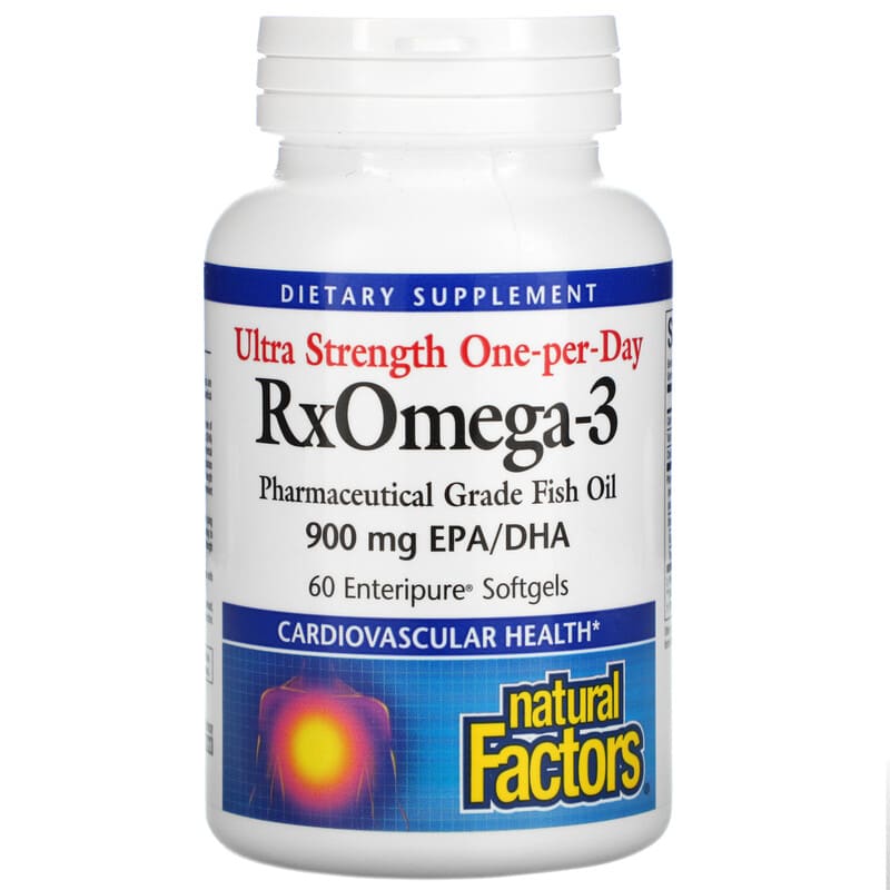 Natural Factors Ultra Strength One-Per-Day RxOmega-3 900 mg 60 Enteripure Softgels 68958354903