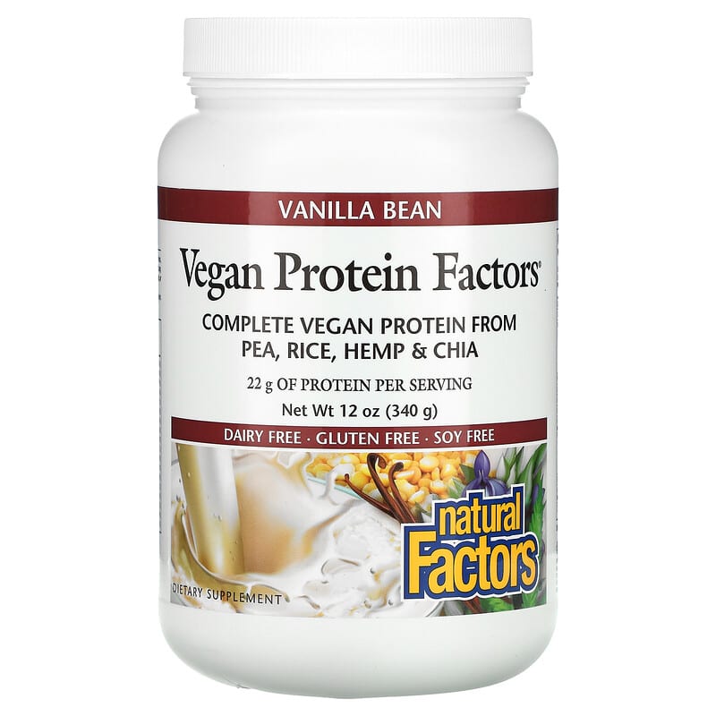 Natural Factors Vegan Protein Factors Vanilla Bean 12 oz (340 g) 68958029238