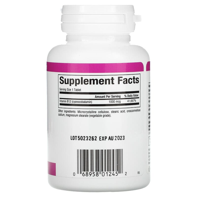 Natural Factors, Vitamin B12, 1,000 mcg, 60 Tablets 68958012452
