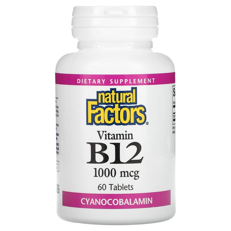 Natural Factors Vitamin B12 1,000 mcg 60 Tablets 68958012452