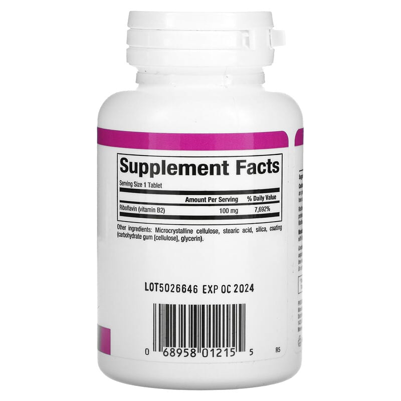 Natural Factors, Vitamin B2, Riboflavin, 100 mg, 90 Tablets 68958012155