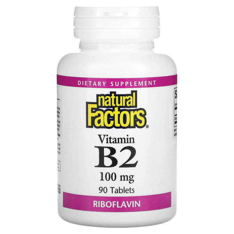 Natural Factors Vitamin B2 Riboflavin 100 mg 90 Tablets 68958012155
