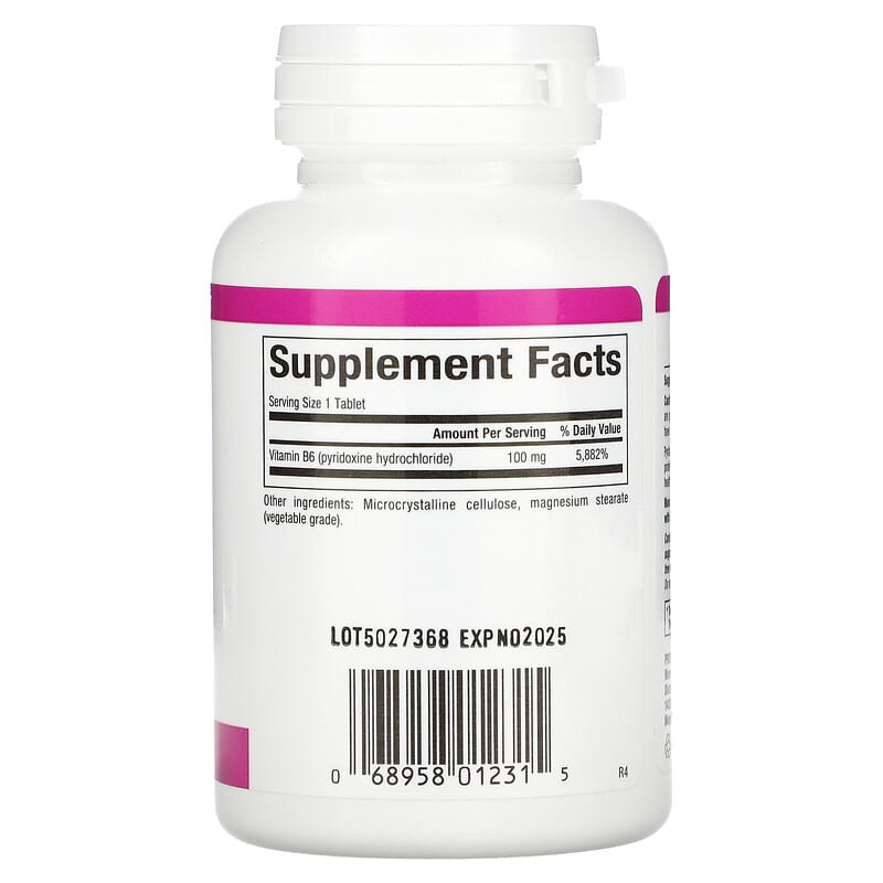 Natural Factors, Vitamin B6, Pyridoxine HCl, 100 mg, 90 Tablets 68958012315