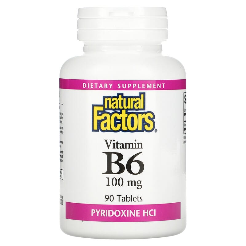 Natural Factors Vitamin B6 Pyridoxine HCl 100 mg 90 Tablets 68958012315