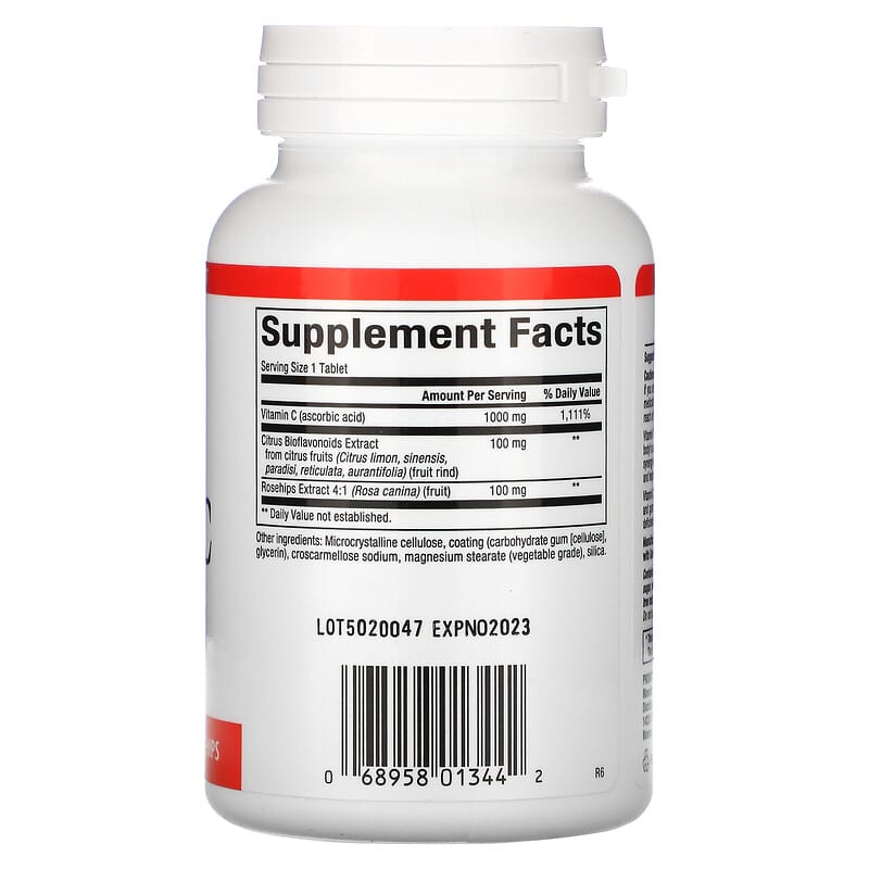 Natural Factors, Vitamin C, Plus Bioflavonoids & Rosehips, 1,000 mg, 90 Tablets 68958013442