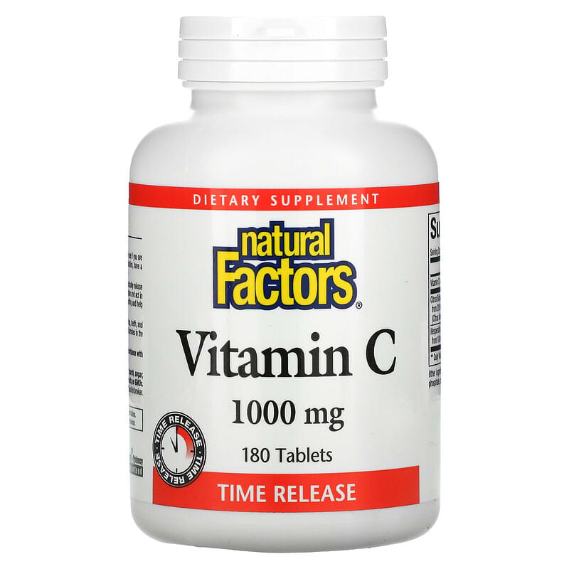 Natural Factors Vitamin C Time Release 1,000 mg 180 Tablets 68958013428