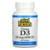 Natural Factors Vitamin D3 125 mcg (5,000 IU) 360 Softgels 68958010625