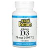 Natural Factors Vitamin D3 25 mcg (1,000 IU) 180 Tablets 68958010519