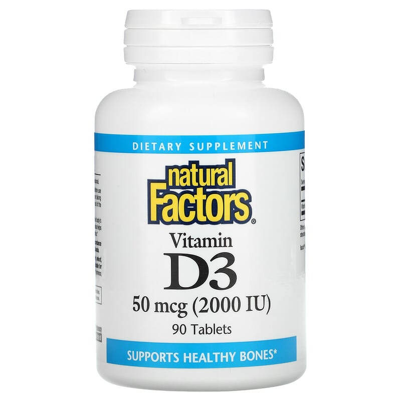 Natural Factors Vitamin D3 50 mcg (2,000 IU) 90 Tablets 68958010526