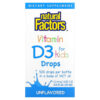 Natural Factors Vitamin D3 Drops for Kids Unflavored 10 mcg (400 IU) 0.5 fl oz (15 ml) 68958010588