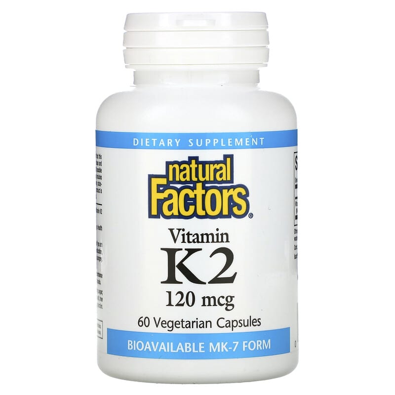 Natural Factors Vitamin K2 120 mcg 60 Vegetarian Capsules 68958012940