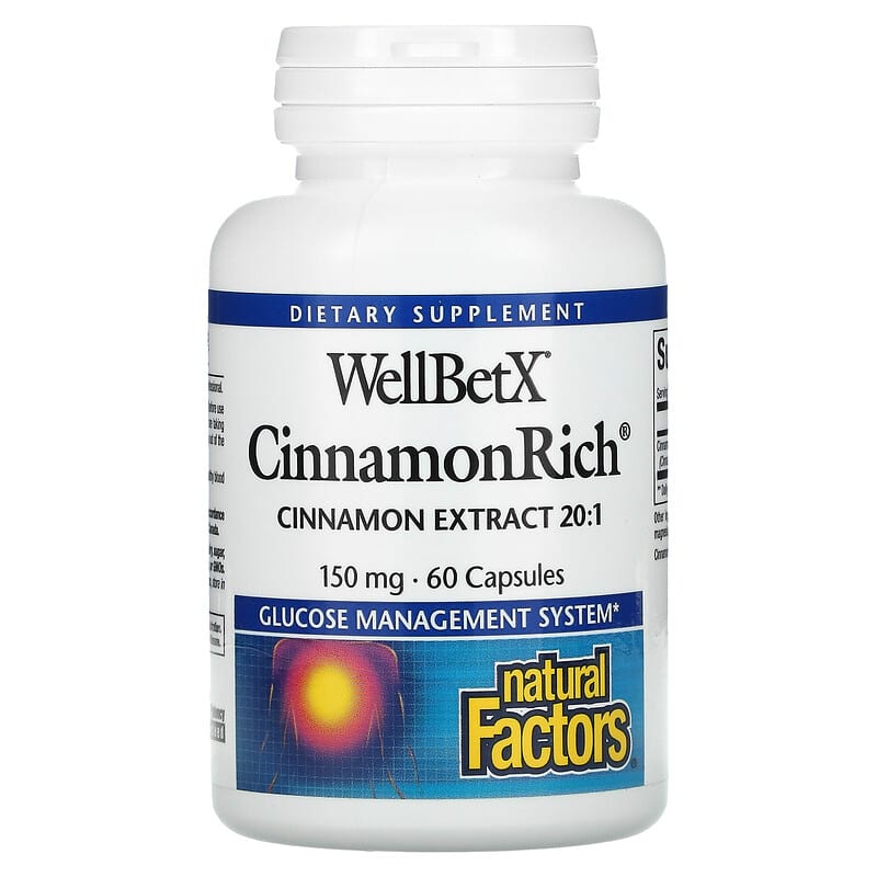 Natural Factors WellBetX CinnamonRich 150 mg 60 Capsules 68958035901