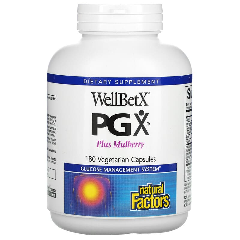 Natural Factors WellBetX PGX Plus Mulberry 180 Vegetarian Capsules 68958035505