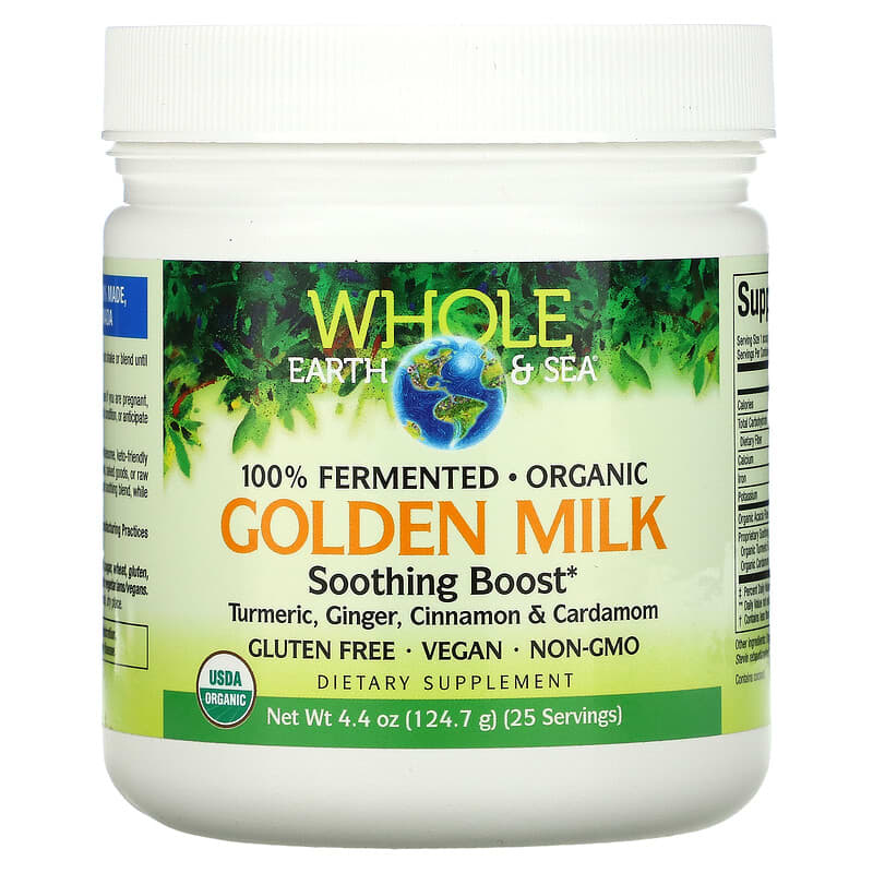 Natural Factors Whole Earth & Sea Golden Milk Soothing Boost 4.4 oz (124.7 g) 68958355535