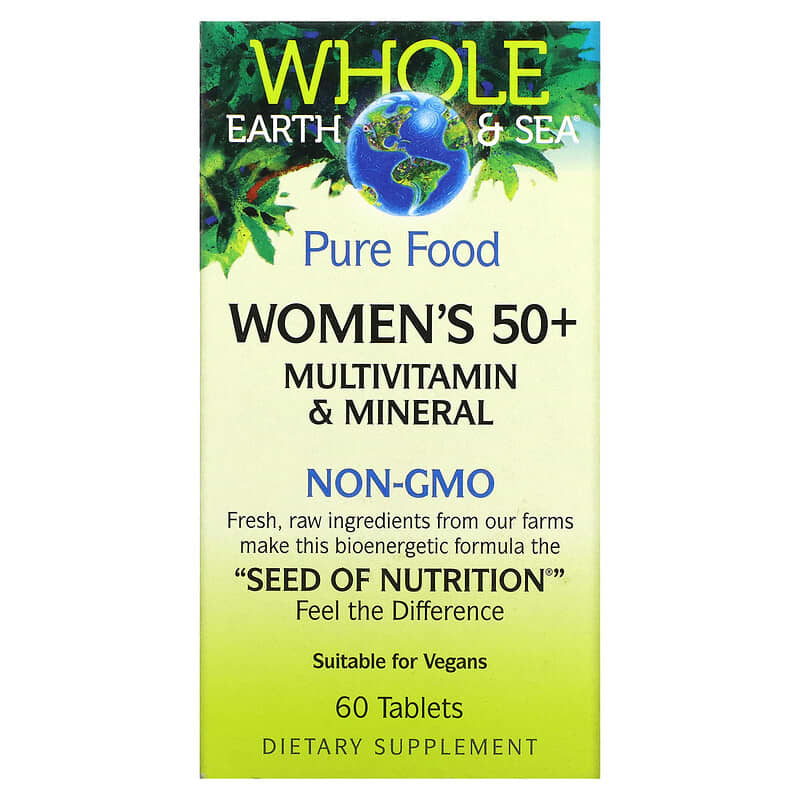 Natural Factors Whole Earth & Sea Women's 50+ Multivitamin & Mineral 60 Tablets 68958355016