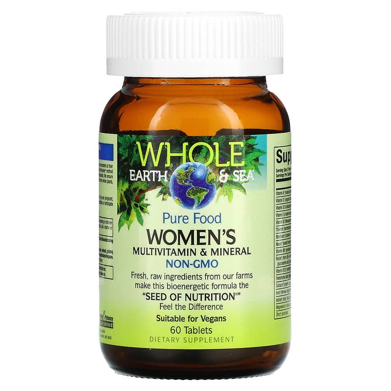 Natural Factors, Whole Earth & Sea, Women's Multivitamin & Mineral, 60 Tablets 68958355023