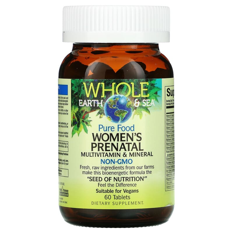 Natural Factors, Whole Earth & Sea, Women's Prenatal Multivitamin & Mineral, 60 Tablets 68958355177