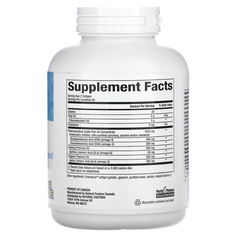 Natural Factors, WomenSense, RxOmega-3, 120 Enteripure Softgels 68958049137