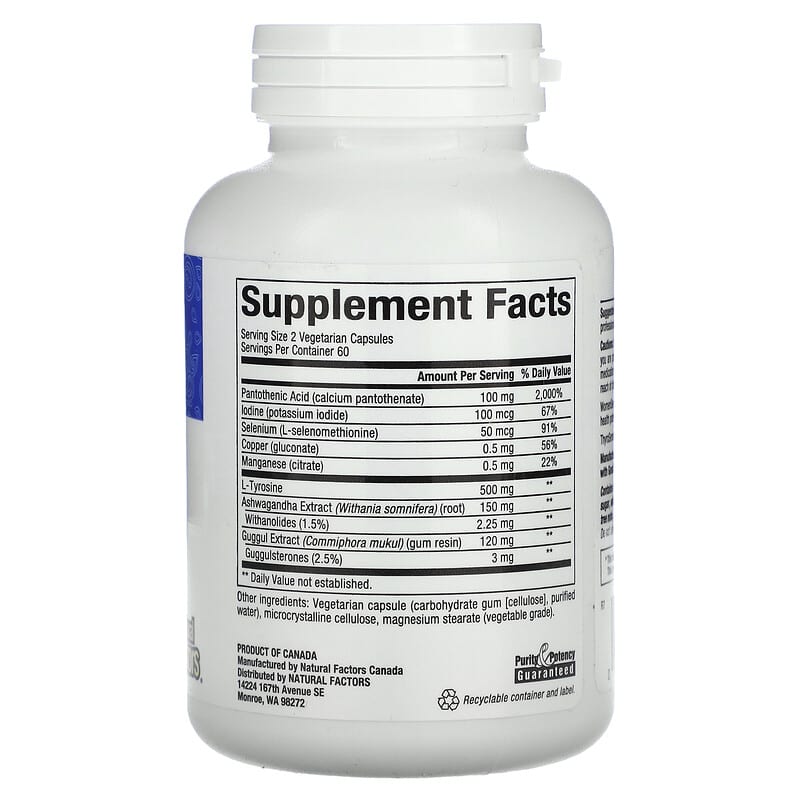 Natural Factors, WomenSense, ThyroSense, Thyroid Formula, 120 Vegetarian Capsules 68958049465