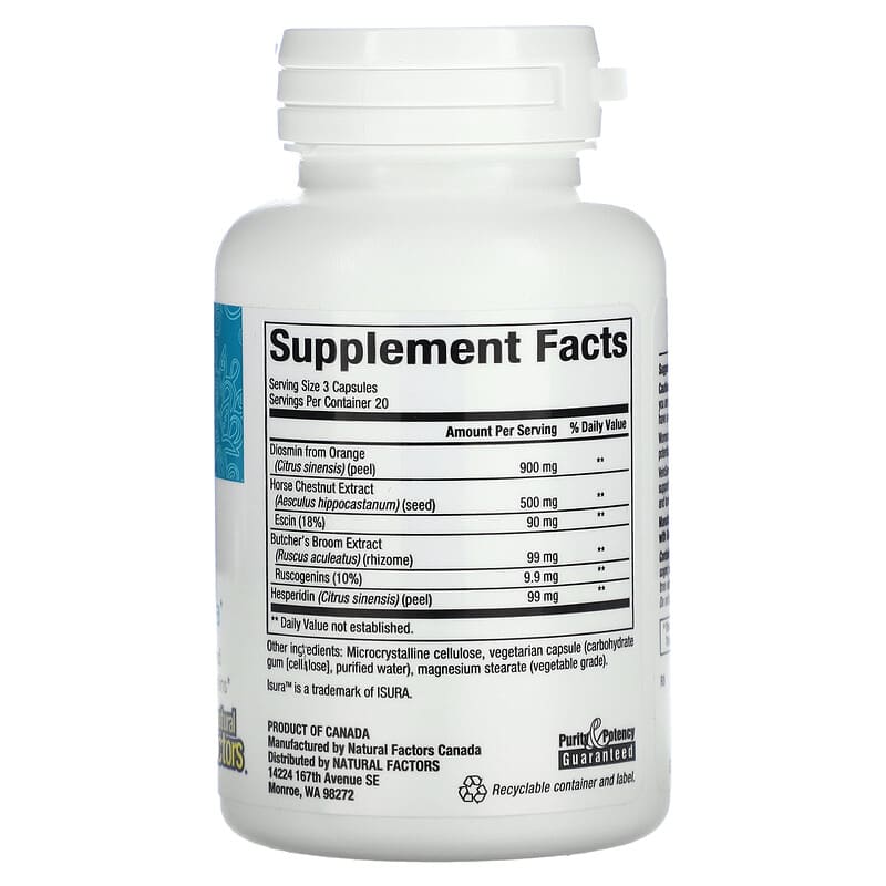 Natural Factors, WomenSense, VeinSense, 60 Vegetarian Capsules 68958049434