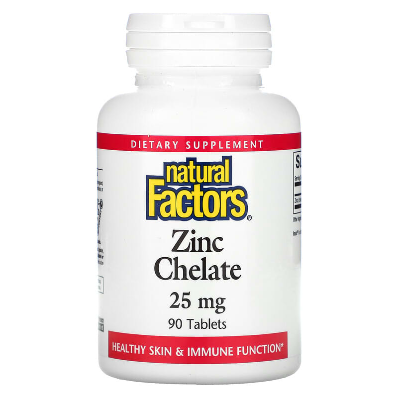 Natural Factors Zinc Chelate 25 mg 90 Tablets 68958016832
