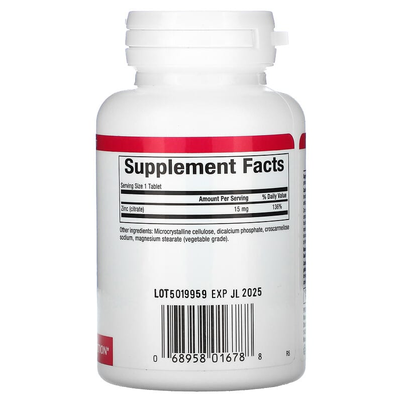 Natural Factors, Zinc Citrate, 15 mg, 90 Tablets 68958016788