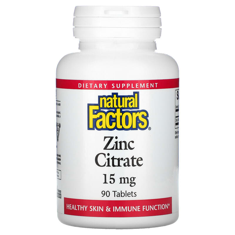 Natural Factors Zinc Citrate 15 mg 90 Tablets 68958016788