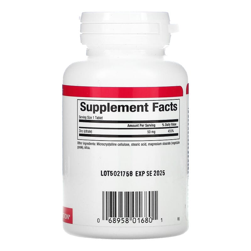 Natural Factors, Zinc Citrate, 50 mg, 90 Tablets 68958016801