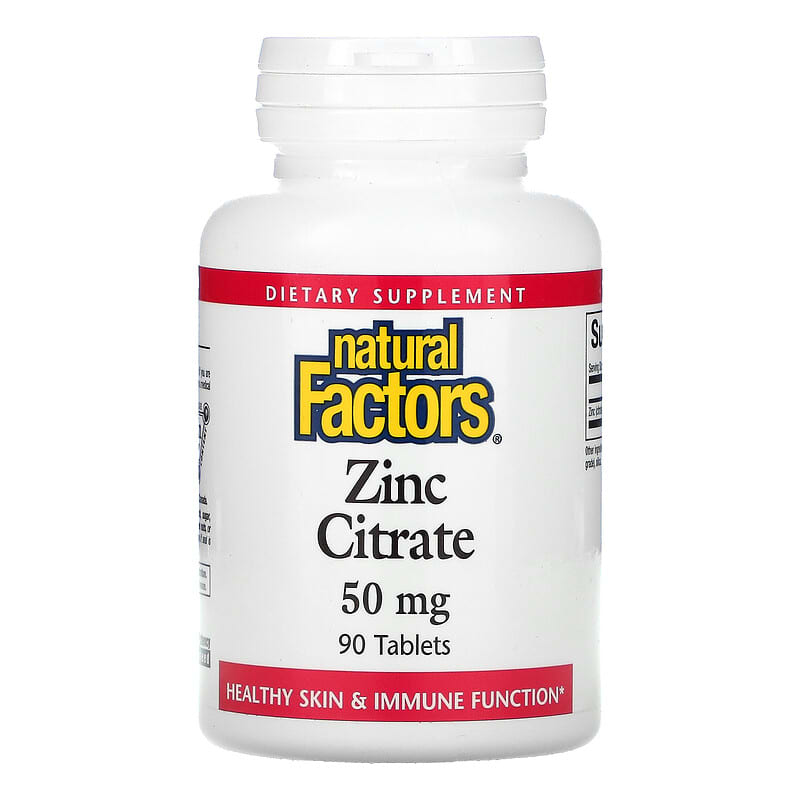 Natural Factors Zinc Citrate 50 mg 90 Tablets 68958016801