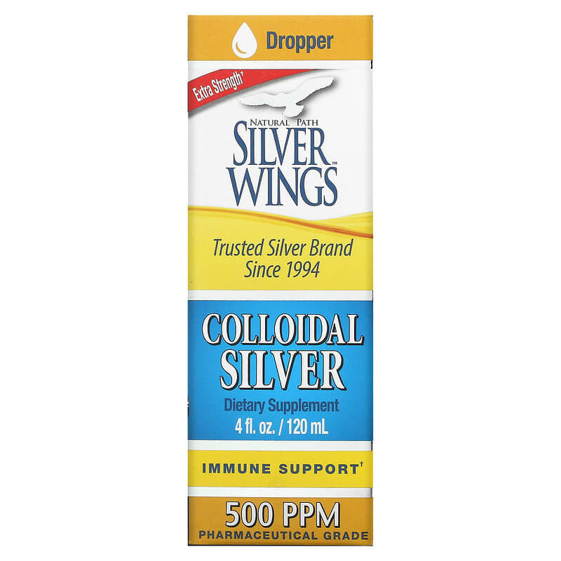 Natural Path Silver Wings Colloidal Silver Extra Strength 500 PPM 4 fl oz (120 ml) 613405610660