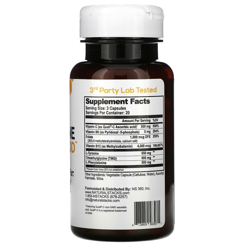 Natural Stacks, Dopamine Brain Food, 60 Vegetarian Capsules 673869563971