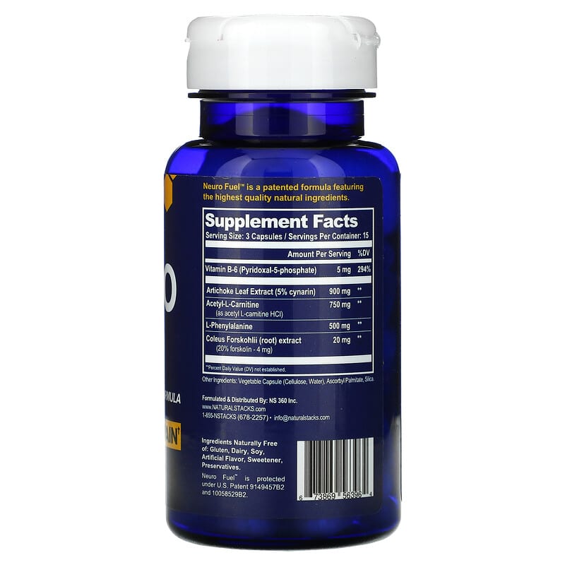 Natural Stacks, Neuro Fuel, 45 Vegetarian Capsules 673869563964