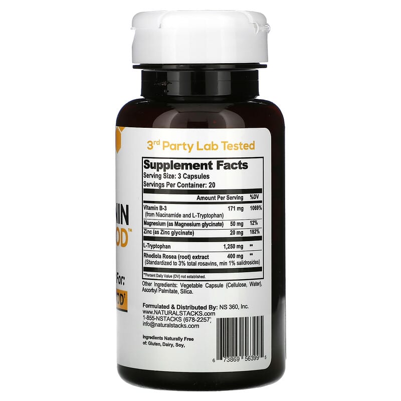 Natural Stacks, Serotonin Brain Food, 60 Vegetarian Capsules 673869563995