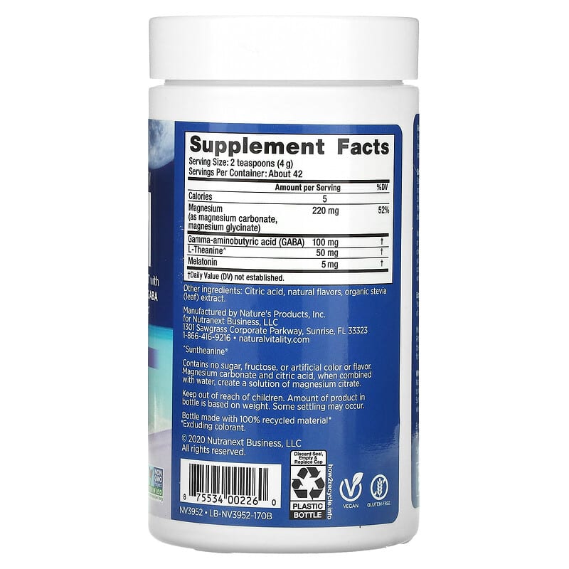 Natural Vitality, CALM, Drink Mix, Sleep, Mixed Berry, 6 oz (170 g) 875534002260