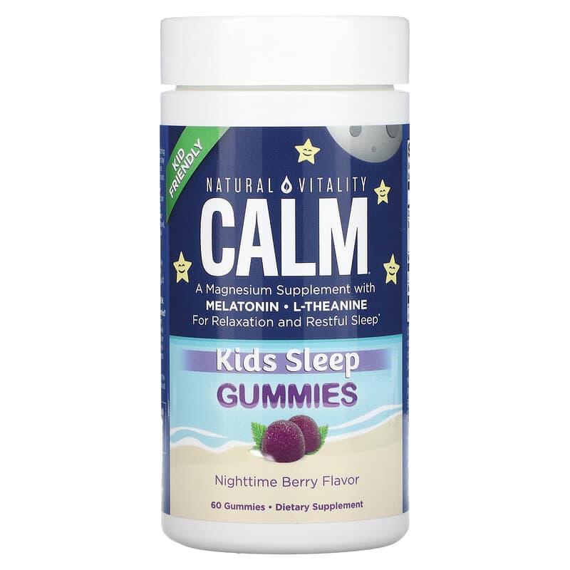 Natural Vitality CALM Kids Sleep Gummies Nighttime Berry 60 Gummies 183405043824