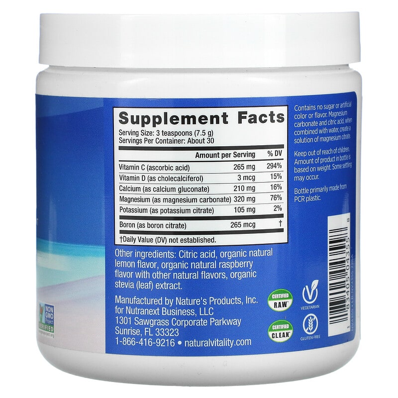 Natural Vitality, CALM Plus Calcium, The Anti-Stress Drink Mix, Raspberry-Lemon, 8 oz (226 g) 183405043558