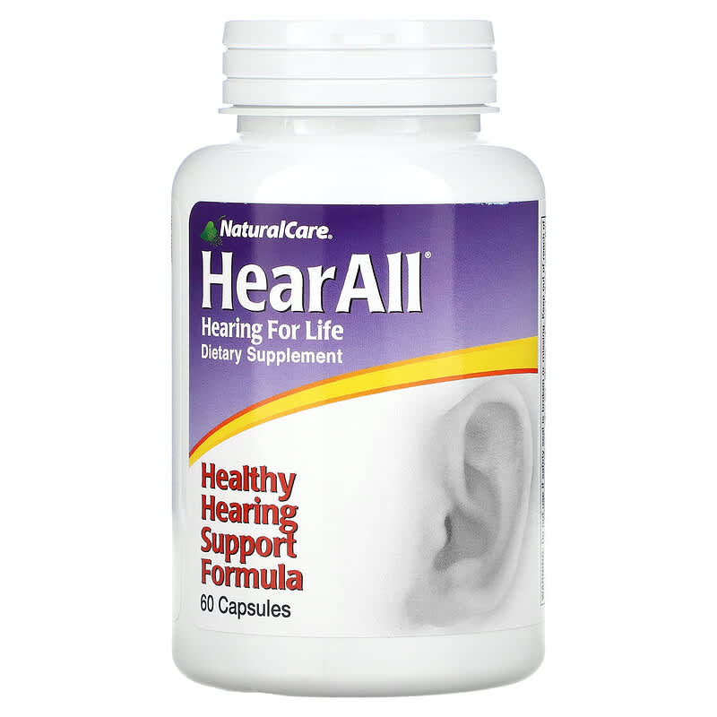 NaturalCare, HearAll, Healthy Hearing Support Formula, 60 Capsules 705692329902