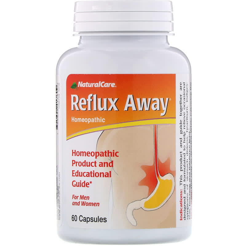 NaturalCare, Reflux-Away, For Men and Women, 60 Capsules 705692417609