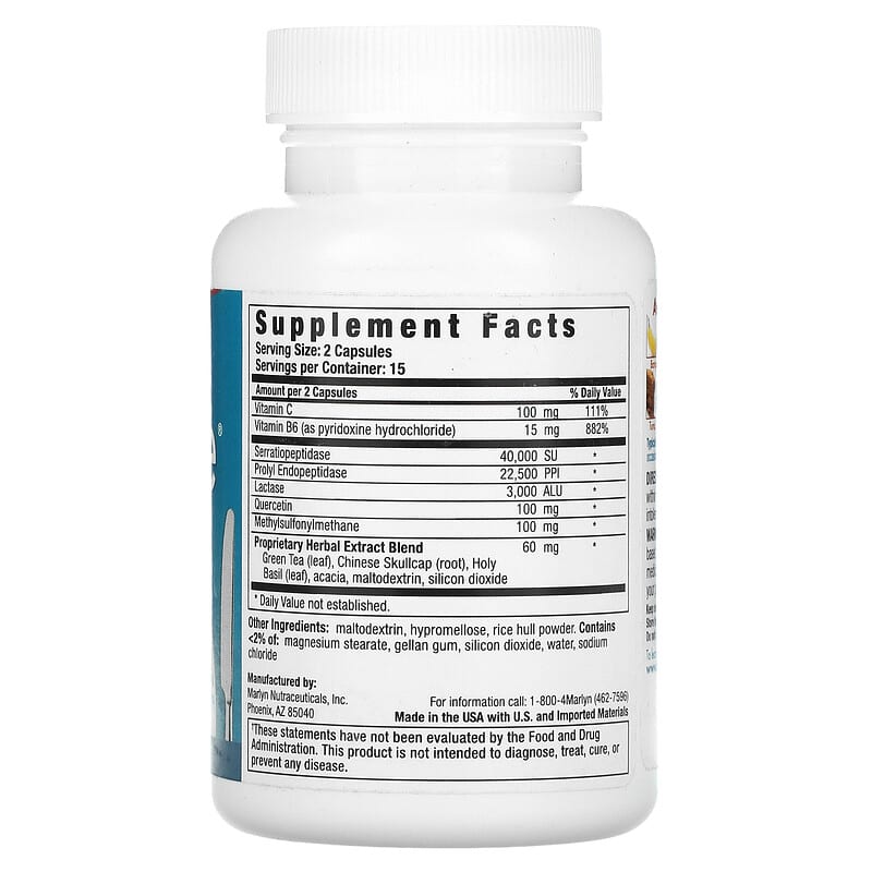 Naturally Vitamins, Histame, Food Intolerance Support Supplement, 30 Capsules 32115500007
