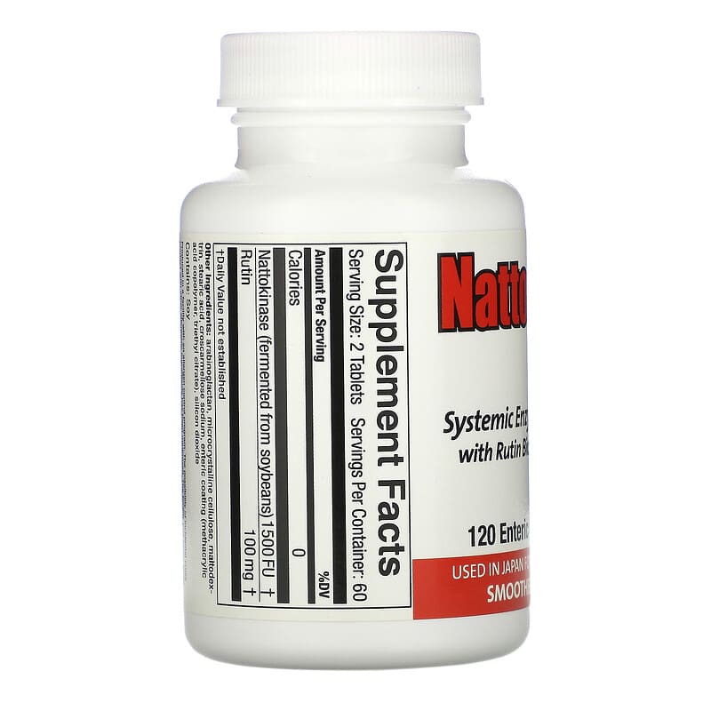 Naturally Vitamins, Nattokinase 1500, Systemic Enzyme Supplement, 120 Enteric Coated Tablets 32115100498