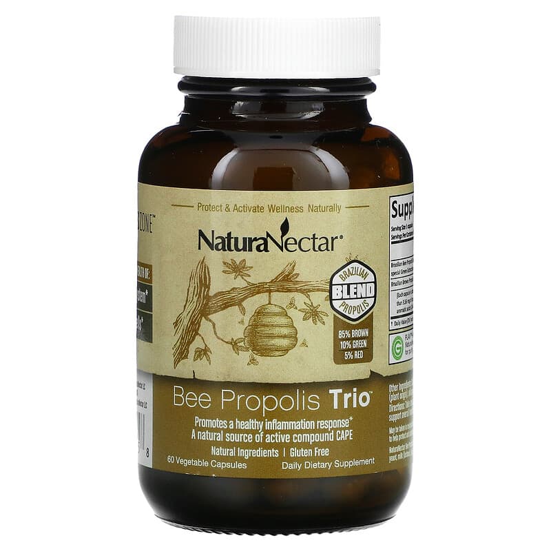 NaturaNectar, Bee Propolis Trio, 60 Vegetable Capsules 837654326558