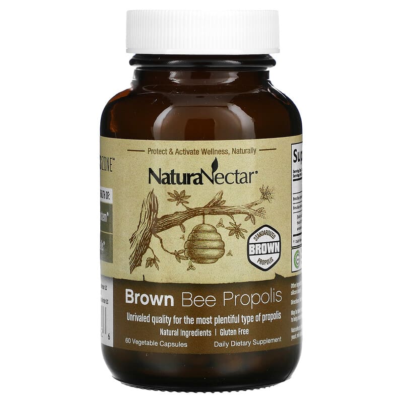 NaturaNectar, Brown Bee Propolis, 60 Vegetable Capsules 837654326626