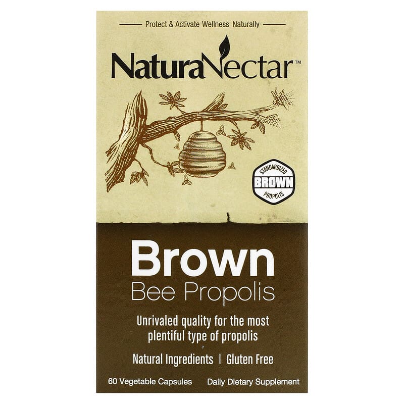 NaturaNectar Brown Bee Propolis 60 Vegetable Capsules 837654326626