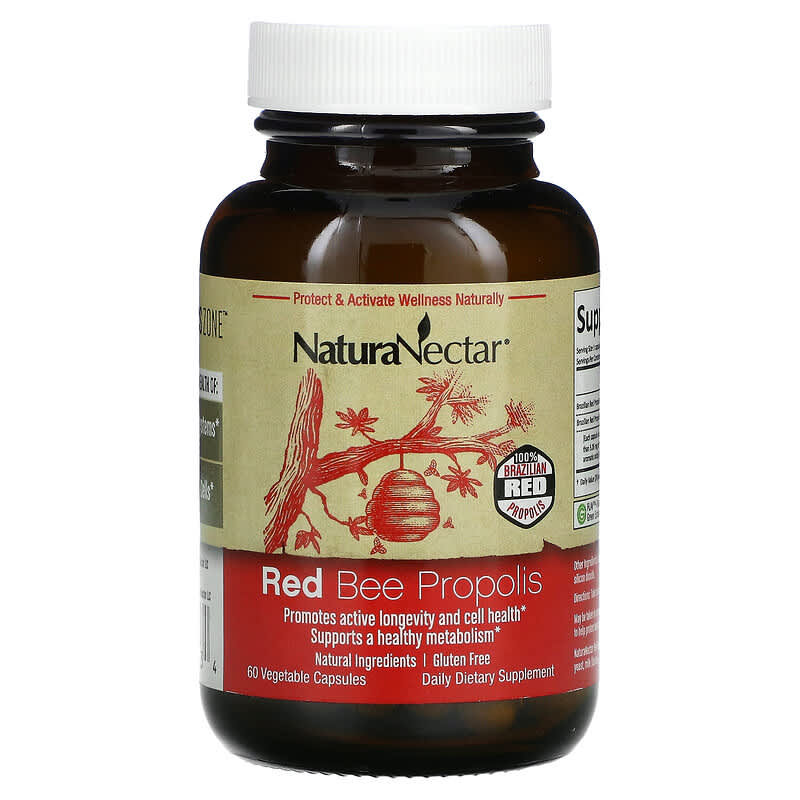 NaturaNectar, Red Bee Propolis, 60 Vegetable Capsules 837654326534