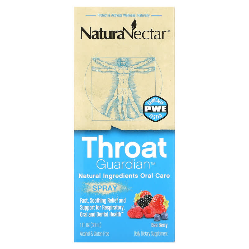 NaturaNectar Throat Guardian Spray Bee Berry 1 fl oz (30 ml) 837654326596