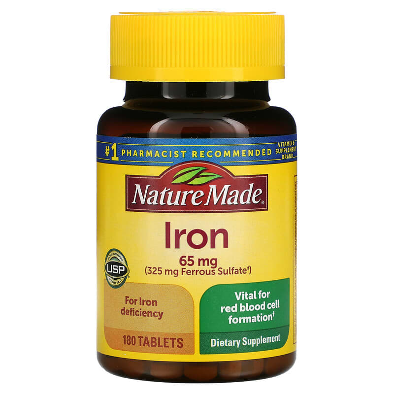 Nature Made Iron 65 mg 180 Tablets 31604026127
