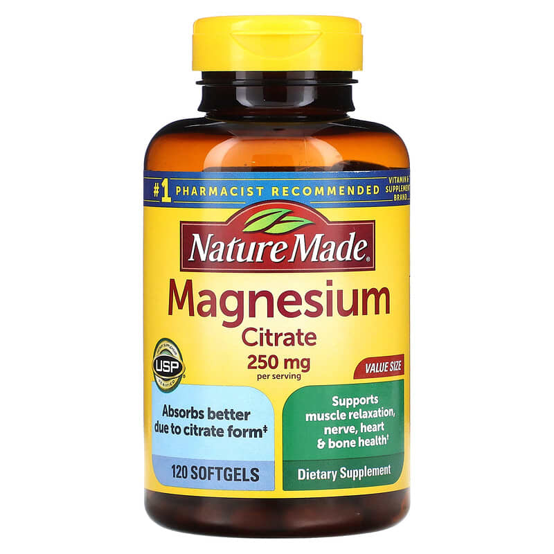 Nature Made Magnesium Citrate 125 mg 120 Softgels 31604028954